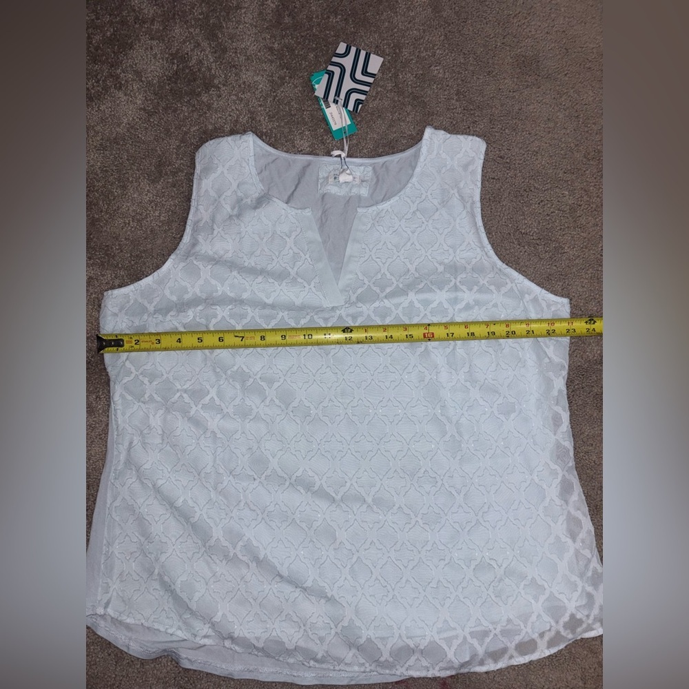 Market & Spruce sleeveless V-neck blouse, Light Blue, Size XXL - Picture 10 of 14